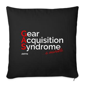 Syndrome d’acquisition d’engrenage - Coussin et housse de 45 x 45 cm - noir - Devant