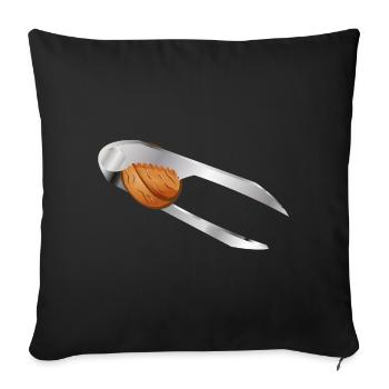 Noyer dans un casse-noisette – motif classique de Noël - Coussin et housse de 45 x 45 cm - noir - Devant