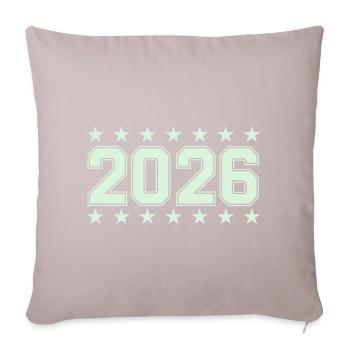 2026 Retro Block Font with Stars - Sofa pillow with filling 45cm x 45cm - light taupe - Front
