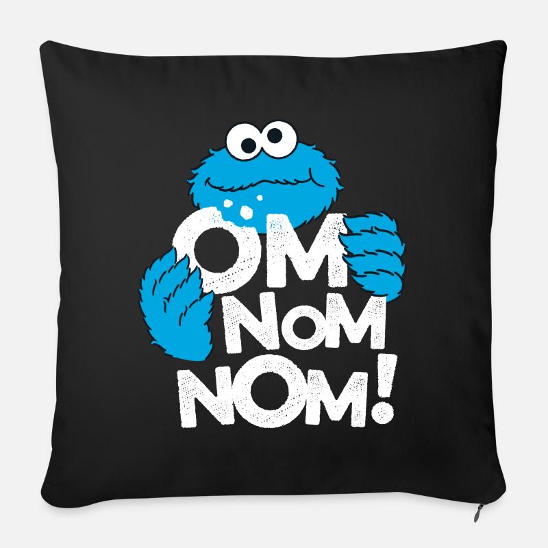 Sesamstraße Krümelmonster Om Nom Nom - Sofakissen mit Füllung 45 x 45 cm - Schwarz