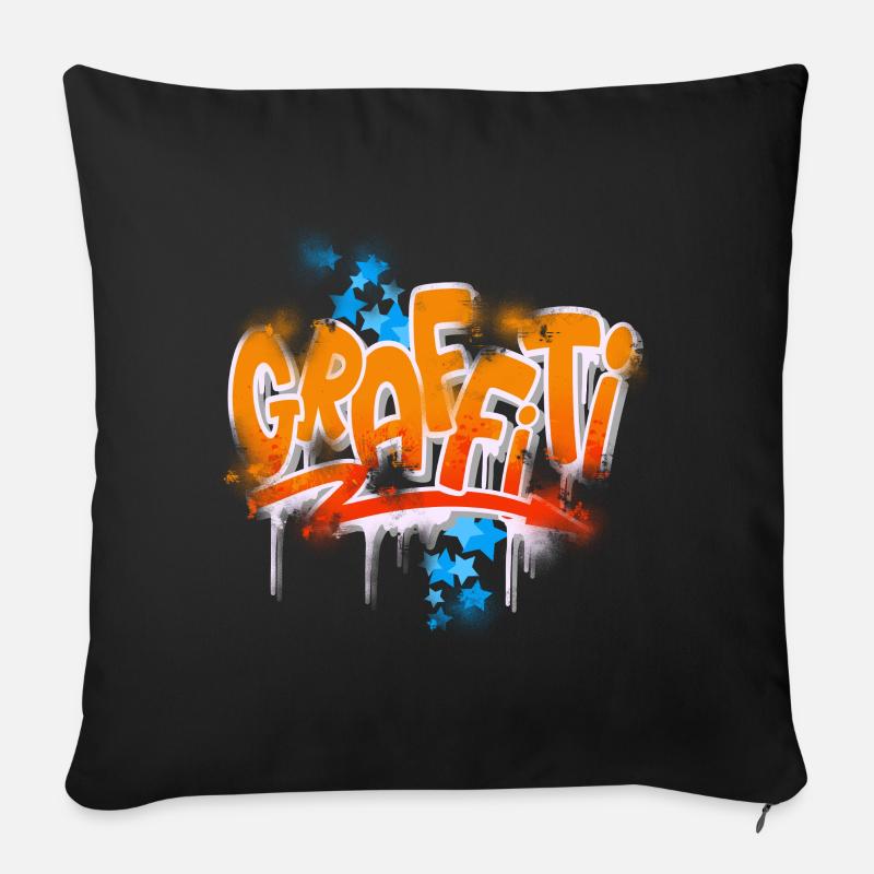 Graffiti - Sofakissen mit Füllung 45 x 45 cm - Schwarz
