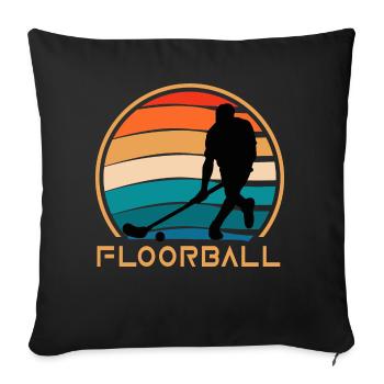 floorball bandy floorball player floorball - Sofa pillow with filling 45cm x 45cm - black - Front