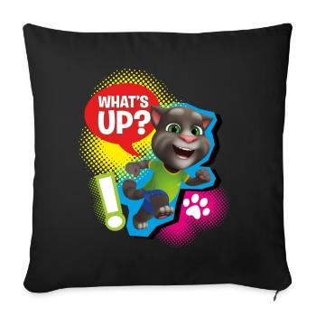 Talking Tom What´s Up? - Sofa pillow with filling 45cm x 45cm - black - Front