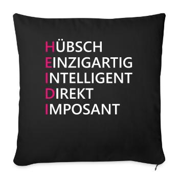Heidi Name Geschenk - Sofakissen mit Füllung 45 x 45 cm - Schwarz - Vorne