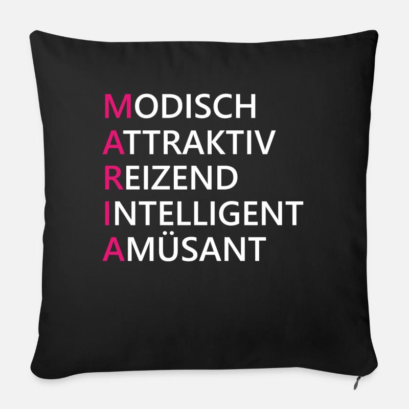Maria Name Geschenk - Sofakissen mit Füllung 45 x 45 cm - Schwarz