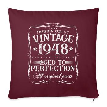 1948 vintage 75 years birthday gift - Sofa pillow with filling 45cm x 45cm - burgundy - Front
