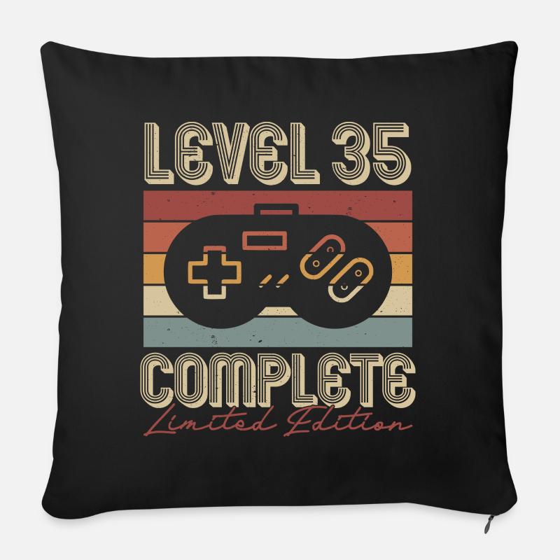 35 Geburtstag 35 Jahre Retro Geschenk - Sofakissen mit Füllung 45 x 45 cm - Schwarz