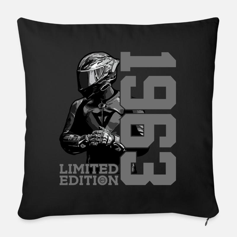 ÉDITION LIMITÉE 1963 MOTOCYCLETTE 63E ANNIVERSAIRE - Coussin et housse de 45 x 45 cm - noir