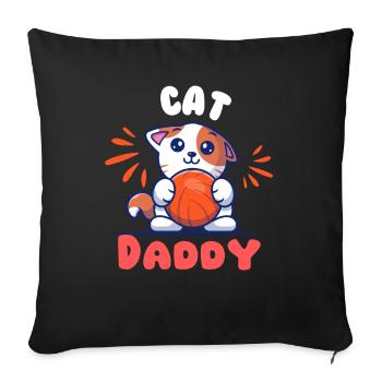 Chaton Tendre Avec Balle Orange - Coussin et housse de 45 x 45 cm - noir - Devant