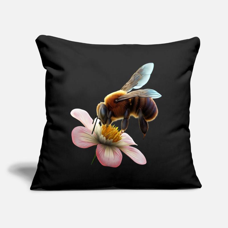Bee on flower Sofa pillow with filling 45cm x 45cm