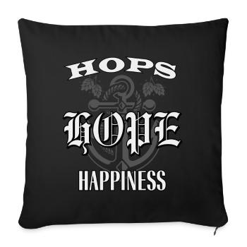 Malt Hope Glück - Sofakissen mit Füllung 45 x 45 cm - Schwarz - Vorne