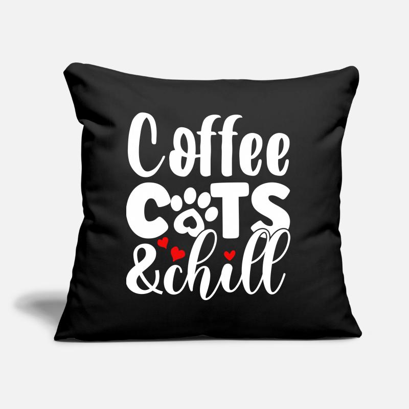 Coffee, cats and chilling Sofa pillow with filling 45cm x 45cm