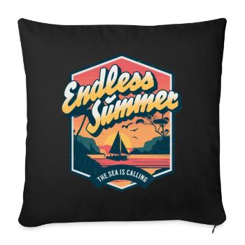 Endless summer / The sea is calling - Sofakissen mit Füllung 45 x 45 cm - Schwarz - Vorne