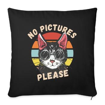 Pas de photos s’il vous plaît - Coussin et housse de 45 x 45 cm - noir - Devant