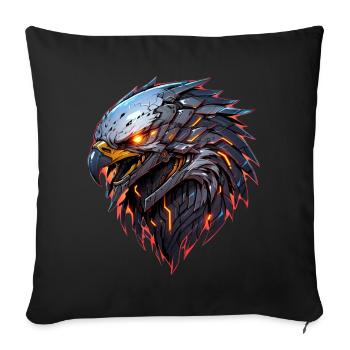 Adler, Adlerkopf - Sofakissen mit Füllung 45 x 45 cm - Schwarz - Vorne