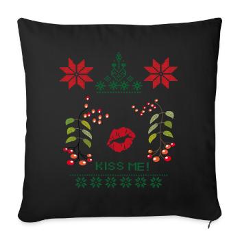 Gui de Noël - Coussin et housse de 45 x 45 cm - noir - Devant