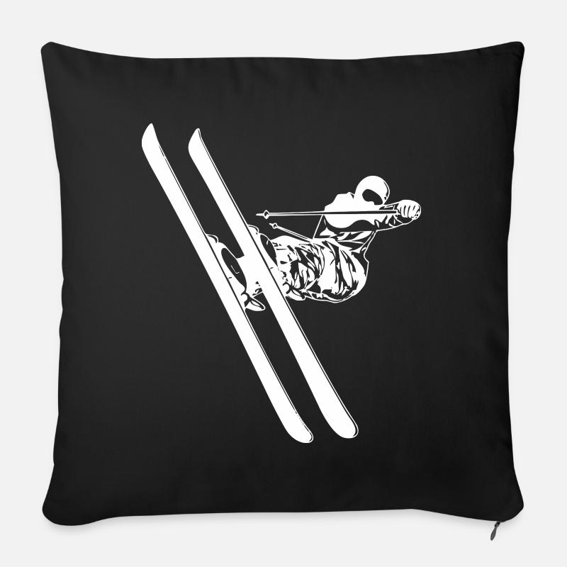 Skifahrer - Sofakissen mit Füllung 45 x 45 cm - Schwarz