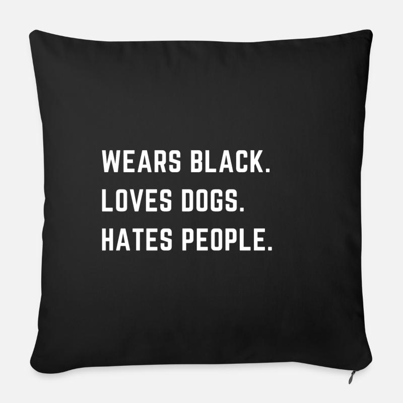 Amant de chien chien disant - Coussin et housse de 45 x 45 cm - noir