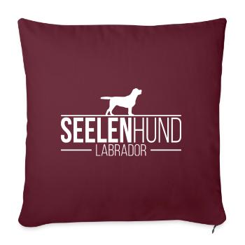 LABRADOR Seelenhund Hundespruch Wilsigns Labbi - Sofakissen mit Füllung 45 x 45 cm - Burgunderrot - Vorne