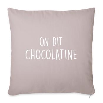 On dit Chocolatine - Coussin et housse de 45 x 45 cm - taupe clair - Devant