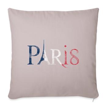 Lettrage Paris Vintage look d’occasion - Coussin et housse de 45 x 45 cm - taupe clair - Devant