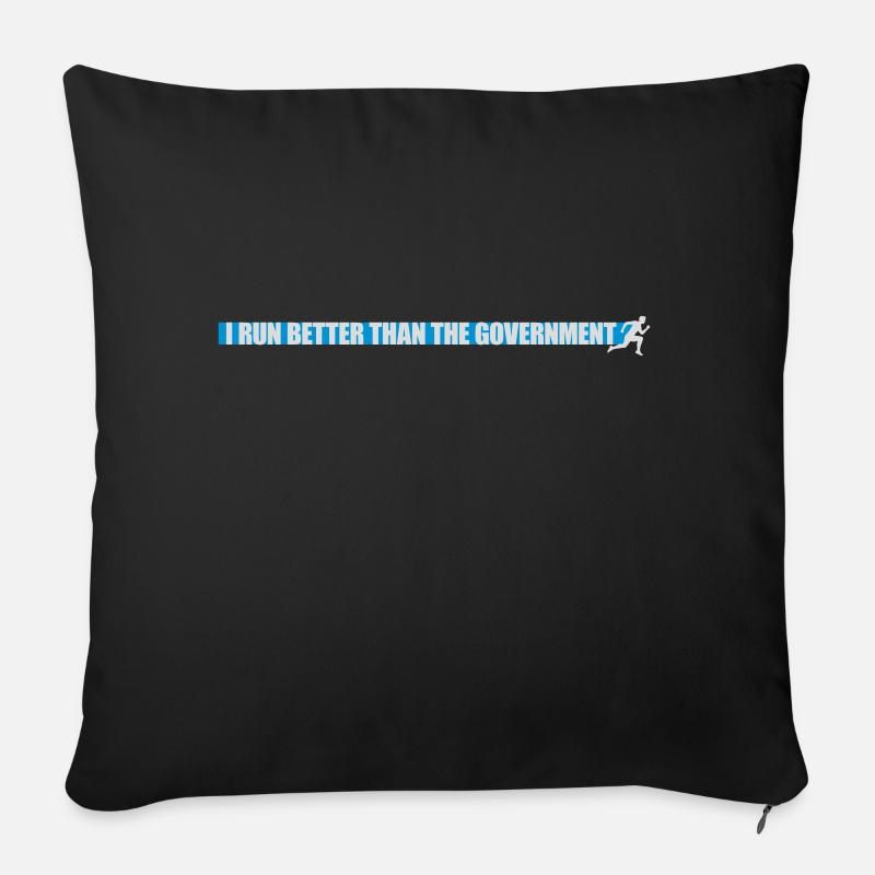 run better than government - Sofakissen mit Füllung 45 x 45 cm - Schwarz