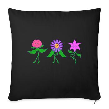 Dancing Flower - Sofakissen mit Füllung 45 x 45 cm - Schwarz - Vorne