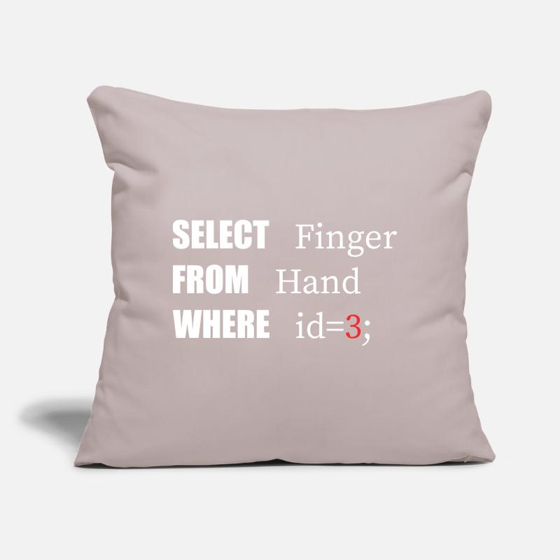 Doigt de sélection à la main, code amusant. Langage des codeurs Coussin et housse de 45 x 45 cm