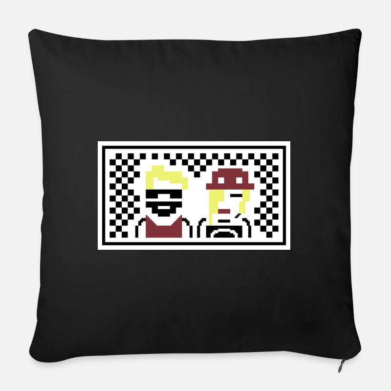PETSCII: the band band - Sofakissen mit Füllung 45 x 45 cm - Schwarz