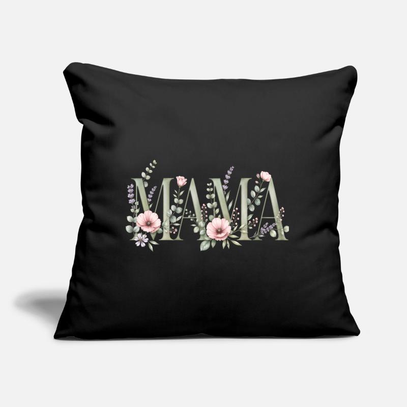Conception typographique de Mom Blossoms Coussin et housse de 45 x 45 cm