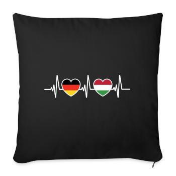Deutschland Ungarn Deutsche Ungarische Flagge - Sofakissen mit Füllung 45 x 45 cm - Schwarz - Vorne