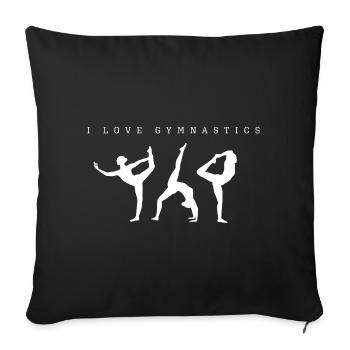J’aime la gymnastique, la gymnastique, la gymnaste - Coussin et housse de 45 x 45 cm - noir - Devant