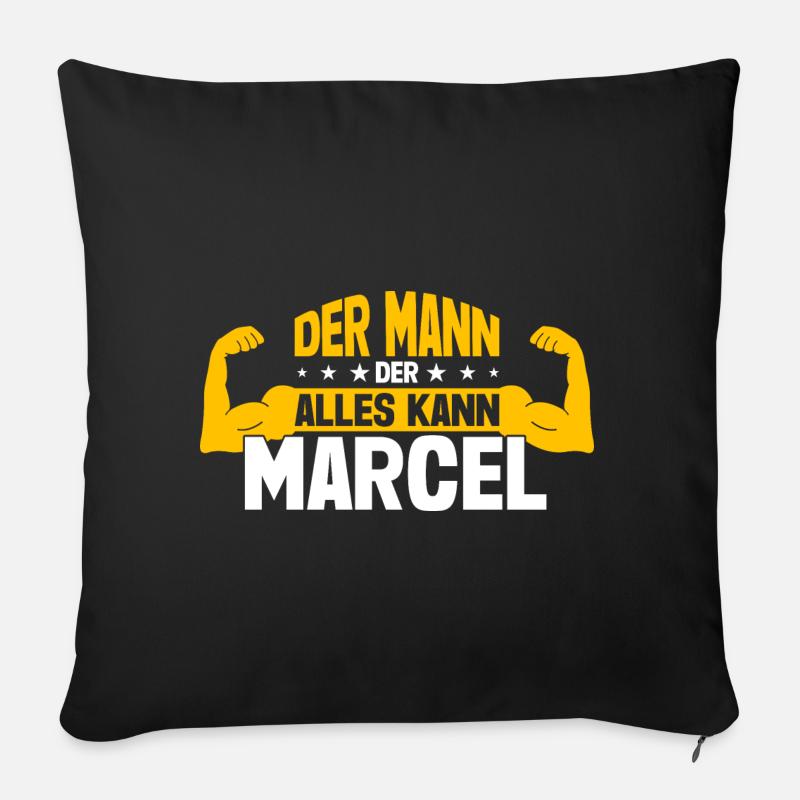 Marcel Der Mann Der Alles Kann Vorname Marcel - Sofakissen mit Füllung 45 x 45 cm - Schwarz