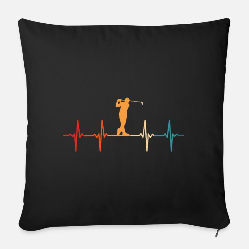 Retro Golf Golfen Herzchlag Golfer - Sofakissen mit Füllung 45 x 45 cm - Schwarz