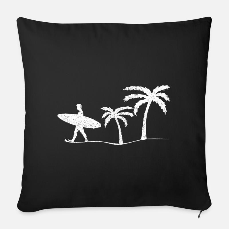 Surfer Surfen - Sofakissen mit Füllung 45 x 45 cm - Schwarz