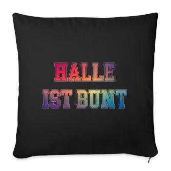 Halle is colourful - Sofa pillow with filling 45cm x 45cm - black - Front
