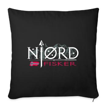 njordfisker - Nordfischer - Norwegen - Sofakissen mit Füllung 45 x 45 cm - Schwarz - Vorne