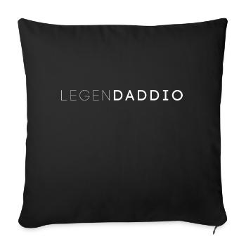 LegenDaddio Idée cadeau drôle pour la fête des pères - Coussin et housse de 45 x 45 cm - noir - Devant