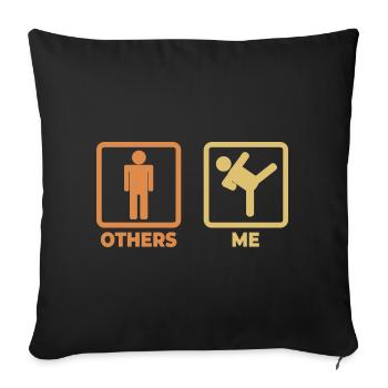Karate Stick Figures - Sofa pillow with filling 45cm x 45cm - black - Front