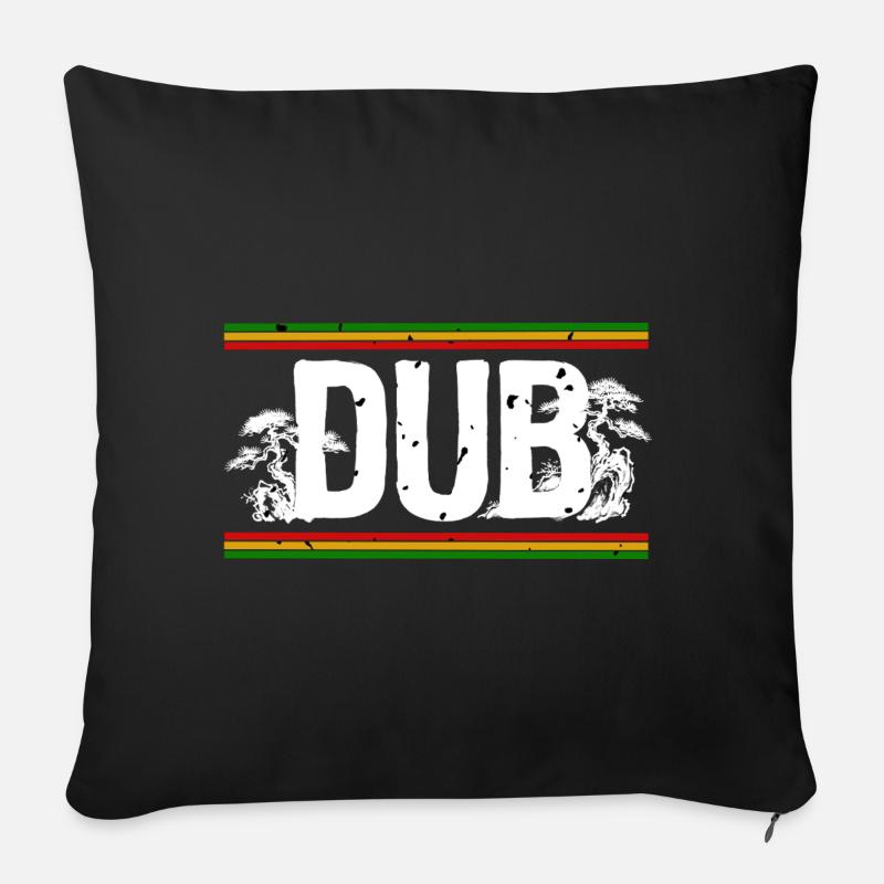 Dub Roots Reggae Wald - Sofakissen mit Füllung 45 x 45 cm - Schwarz