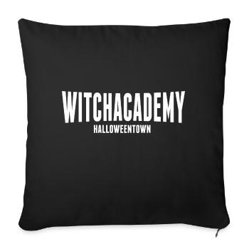 spooky vibes witchacademy halloween saying pumpkin - Sofa pillow with filling 45cm x 45cm - black - Front