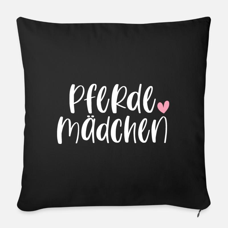 Pferde Pferdemädchen Pferd Reiten Geschenk - Sofakissen mit Füllung 45 x 45 cm - Schwarz