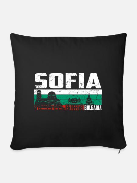 Sofia Bulgarien - Sofakissen mit Füllung 45 x 45 cm - Schwarz