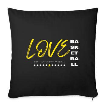 Love basketball yellow - Sofa pillow with filling 45cm x 45cm - black - Front