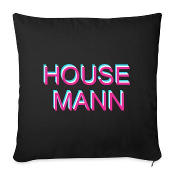 House Man - Sofa pillow with filling 45cm x 45cm - black - Front