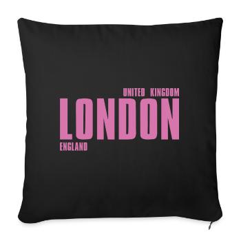 Pink London Wordmark - Sofa pillow with filling 45cm x 45cm - black - Front