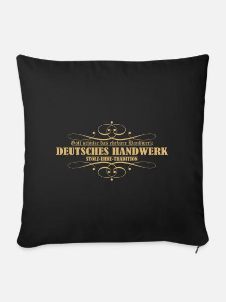 DEUTSCHES HANDWERK/ STOLZ-EHRE-TRADITION - Sofakissen mit Füllung 45 x 45 cm - Schwarz