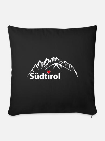 Die Dolomiten, Berge Südtirol  - Sofakissen mit Füllung 45 x 45 cm - Schwarz