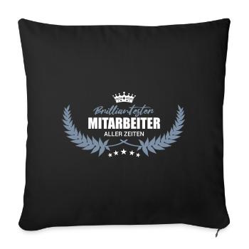 Brilliantester Mitarbeiter Auszeichnung Lorbeeren - Sofakissen mit Füllung 45 x 45 cm - Schwarz - Vorne