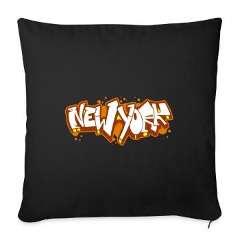 New York Horizontal Graffiti 4 - Sofa pillow with filling 45cm x 45cm - black - Front